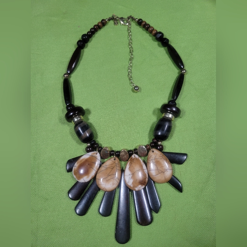 Chico's Adjustable Beaded African Style Necklace